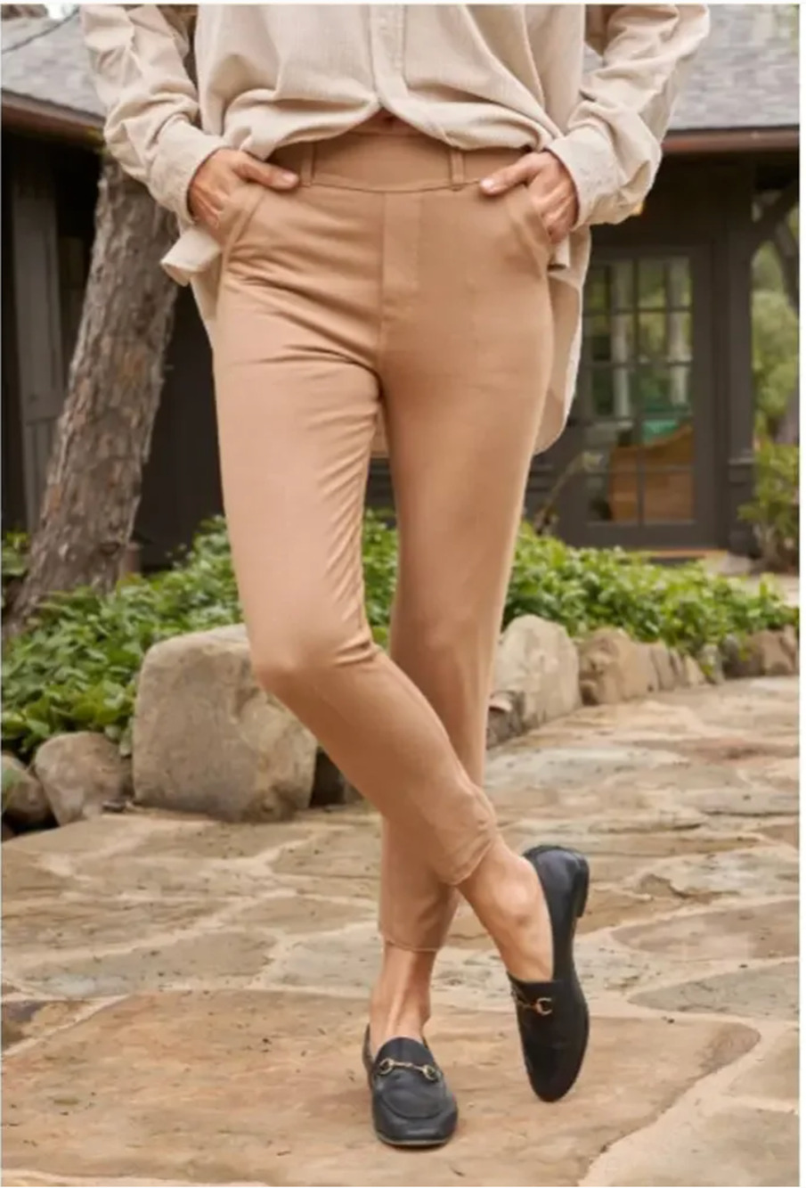 Frank & Eileen Murphy Billion Dollar Pant Camel Super Stretch LAB600 Size Medium